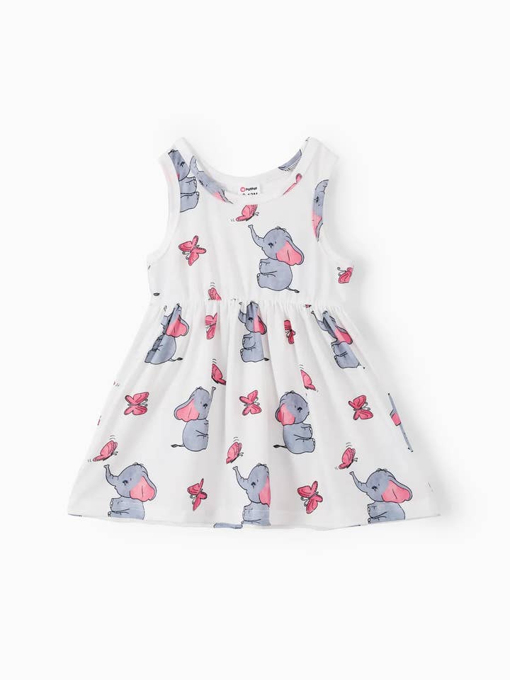 PatPat - Wholesale Clothing Set - Baby - 2pcs Baby Girl Elephant or Giraffe Dress & Cardigan Set