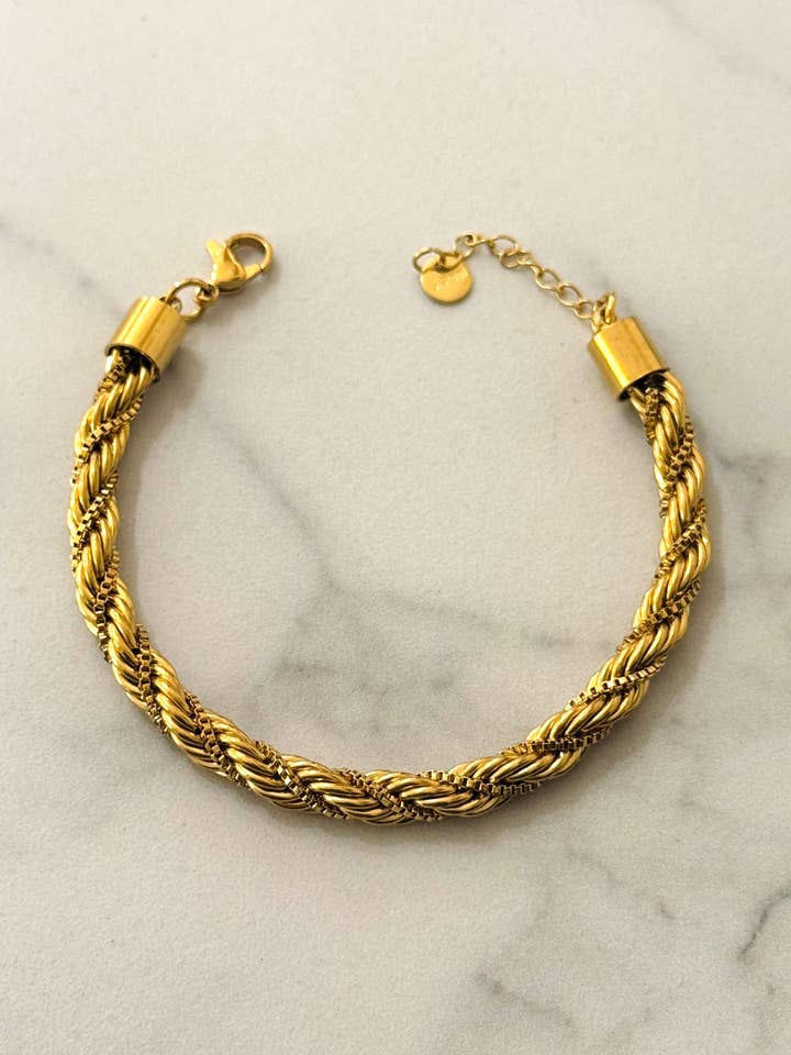 Woven Stainless Steel Chain Bracelet for wholesale by Cassette Barcelona