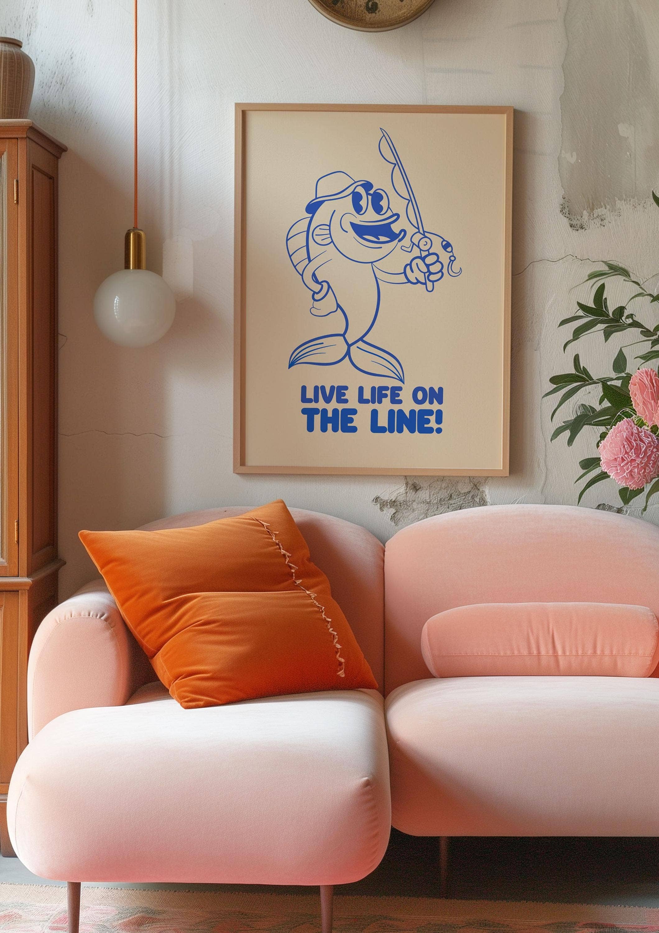 Hound & Fox Print Co – wholesale Art print – Retro Fishing Cartoon Art Print: Funny Angler Illustration6