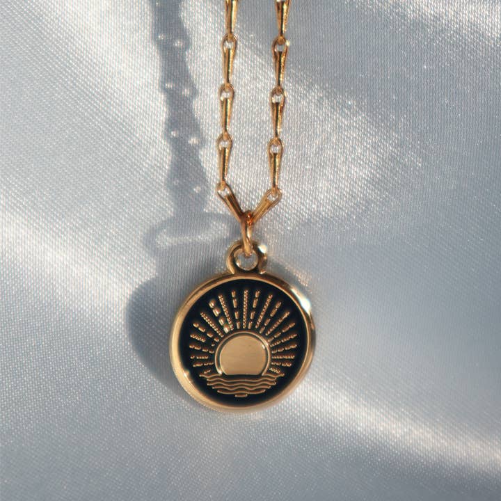 Saskia Lucy - Wholesale Pendant/Charm Necklace - Sea View Enamel Medal Pendant1