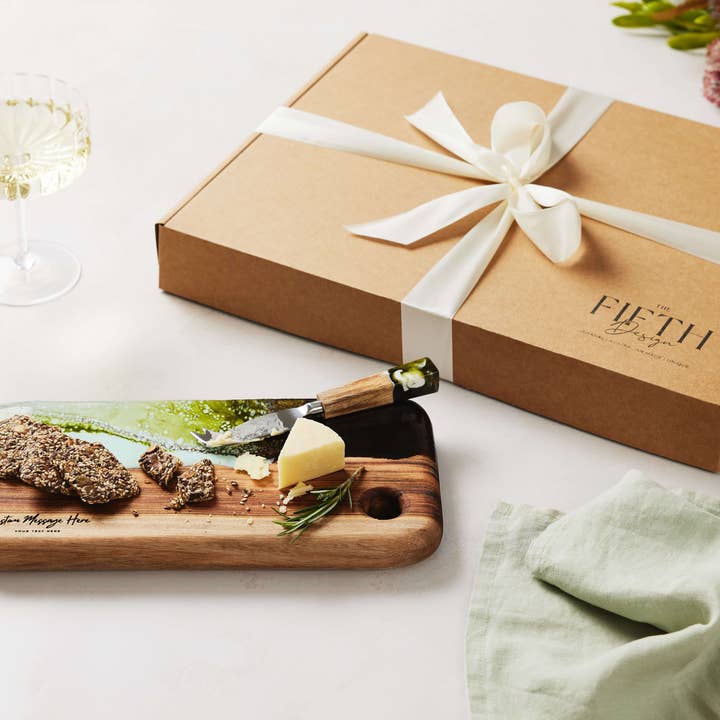 The Fifth Design - Wholesale Cutting Board - Sage Green Handcrafted Resin Art Chopping Board - Small
