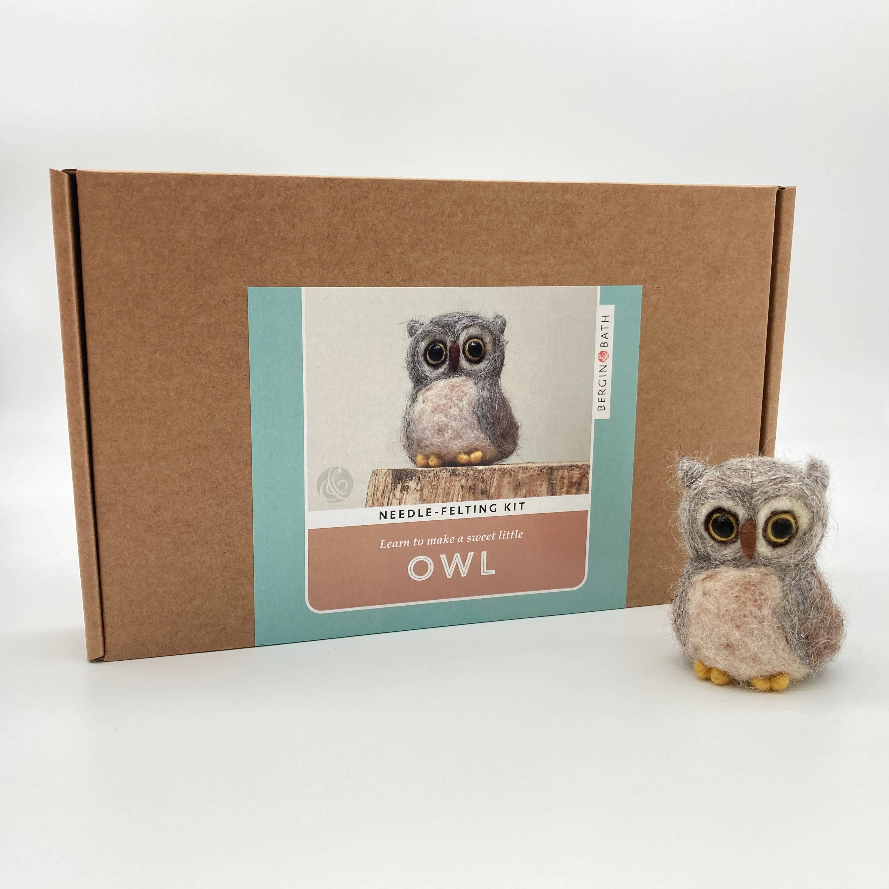 Bergin & Bath – wholesale Craft sewing kit – Needle Felting Kit - Owl3