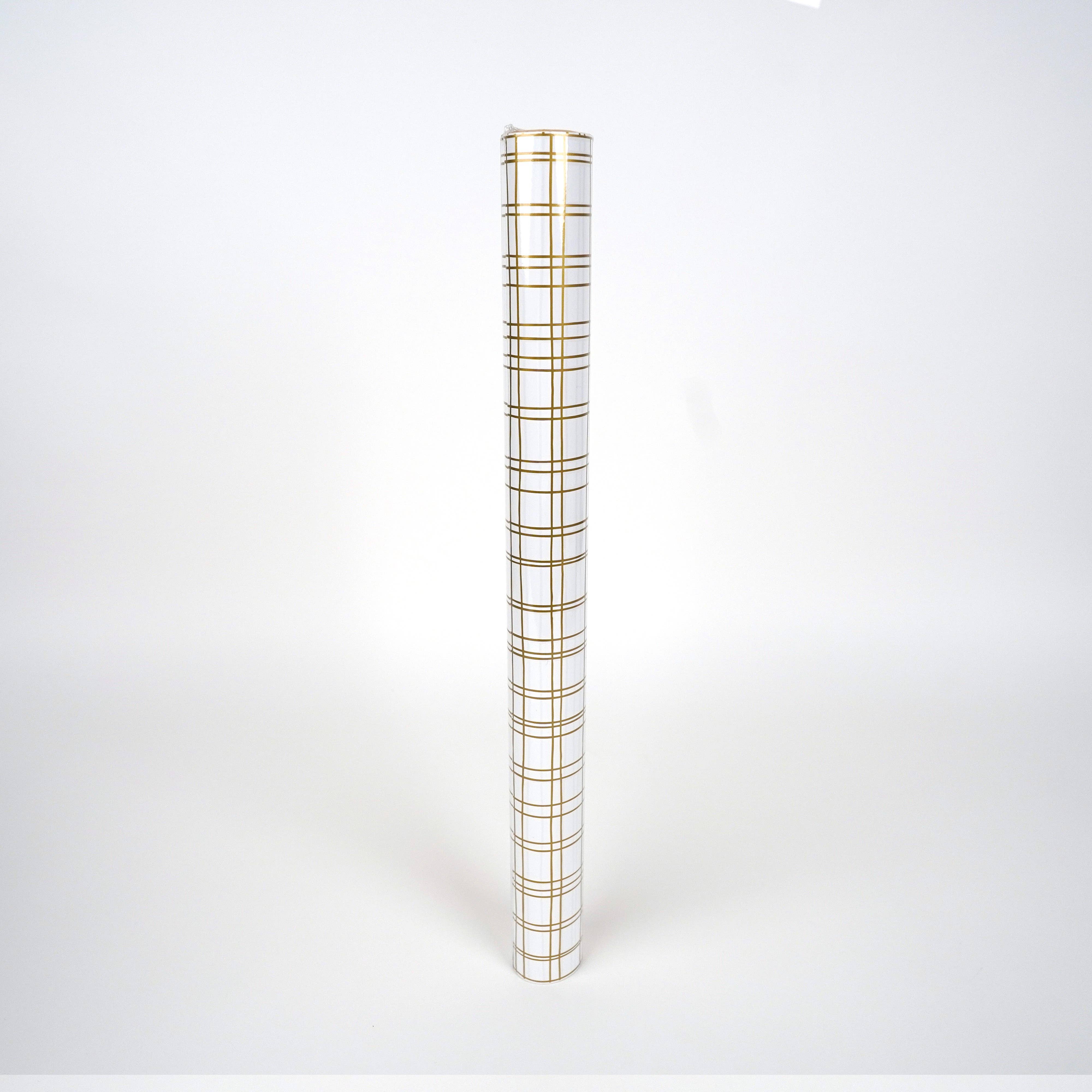 Gatherings by Curated Paperie – wholesale Engångsduk – Gold Plaid Paper Bordslöpare6