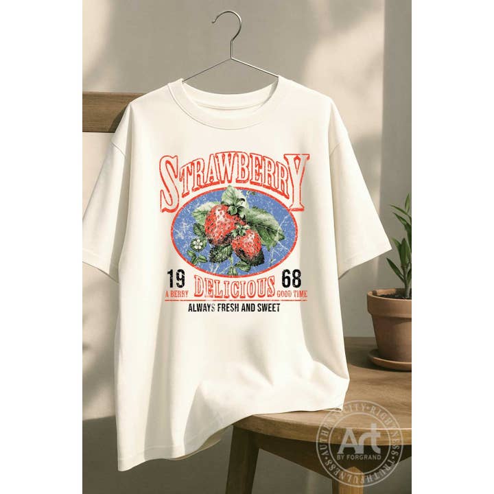 ERDBEERE 1968 ÜBERGROSSES T-SHIRT für den Großhandel von Art by Forgrand