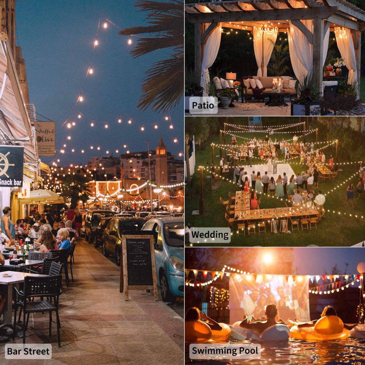 OutdoorSolarOutlet – wholesale String lights – Outdoor String Light-25 Feet G40 Globe Patio Lights with 26 Edison Glass Bulbs Waterproof Connectable Hanging Light7