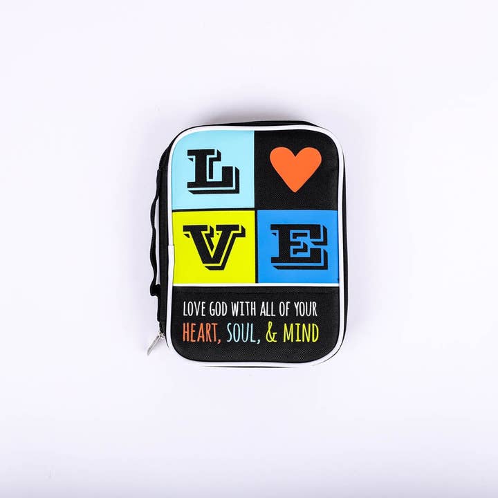 Bible Cover Canvas Love Block - Medium for wholesale by Swanson Christian Products