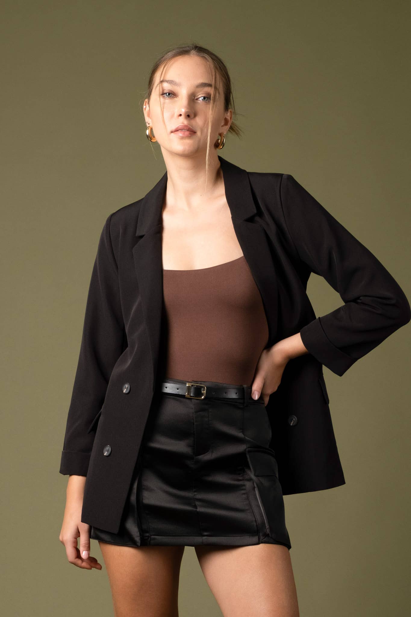 The Workshop Studio - Wholesale Blazer - Women's - SOLID FOLDED SLEEVE BLAZER3