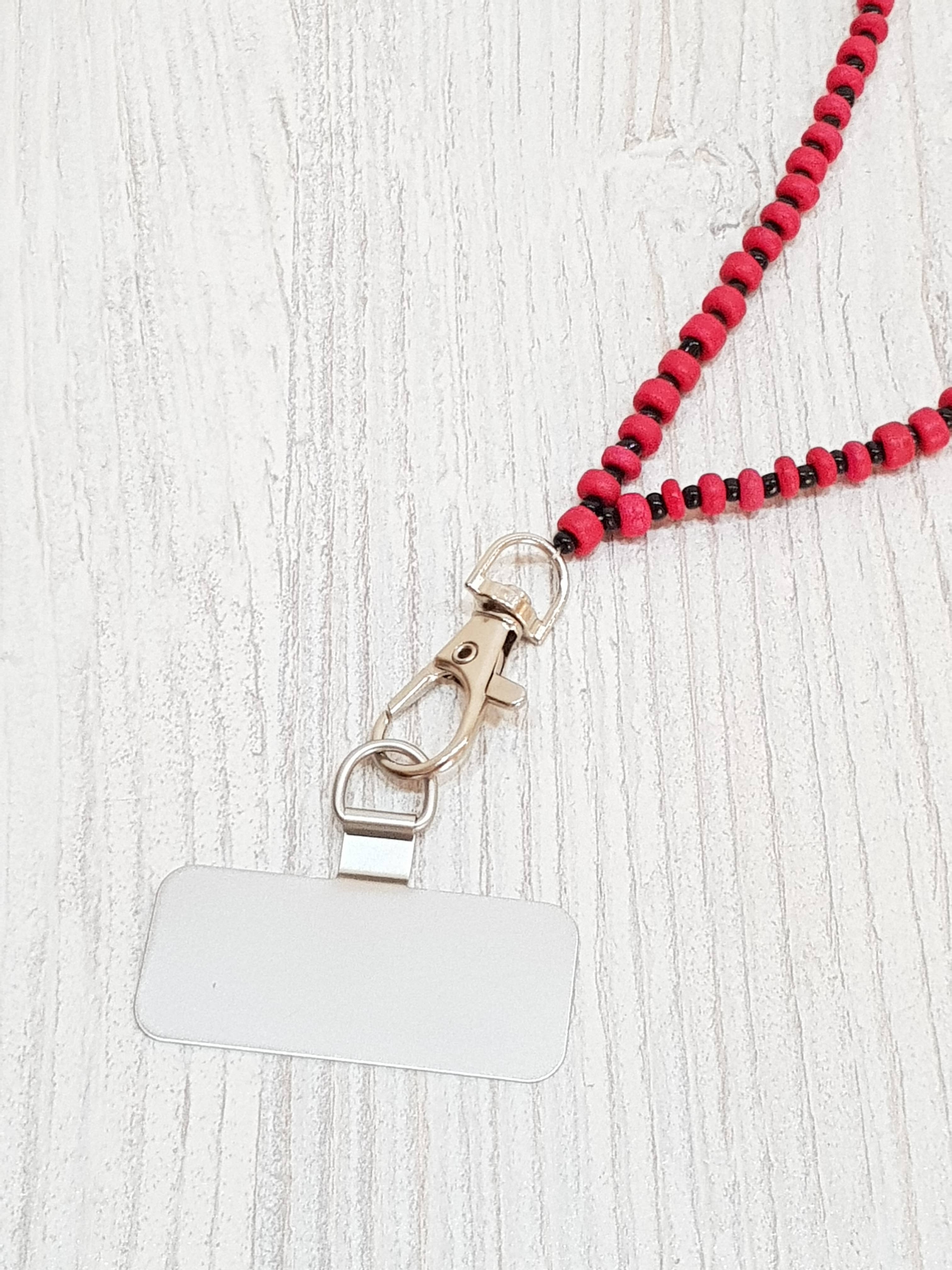 Gloria-Maris - Wholesale Phonecase Strap - Mobile phone chain coconut wood with stainless steel patch / 160cm HA025073