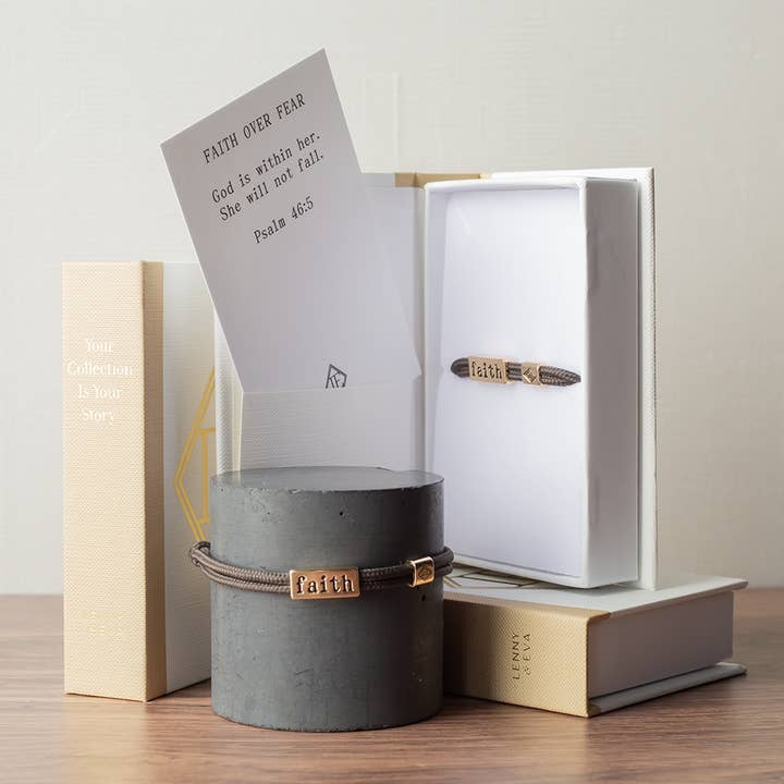 Sentiment Cord Bracelet-Faith for wholesale by Lenny & Eva