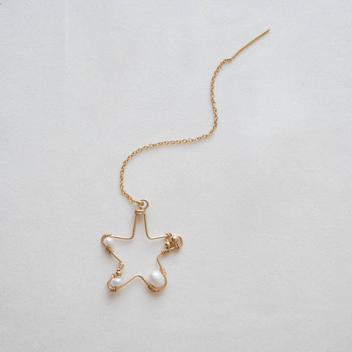 Boucles d'oreilles longues Arielle - Or Laminé pour la vente par Merci Clodette