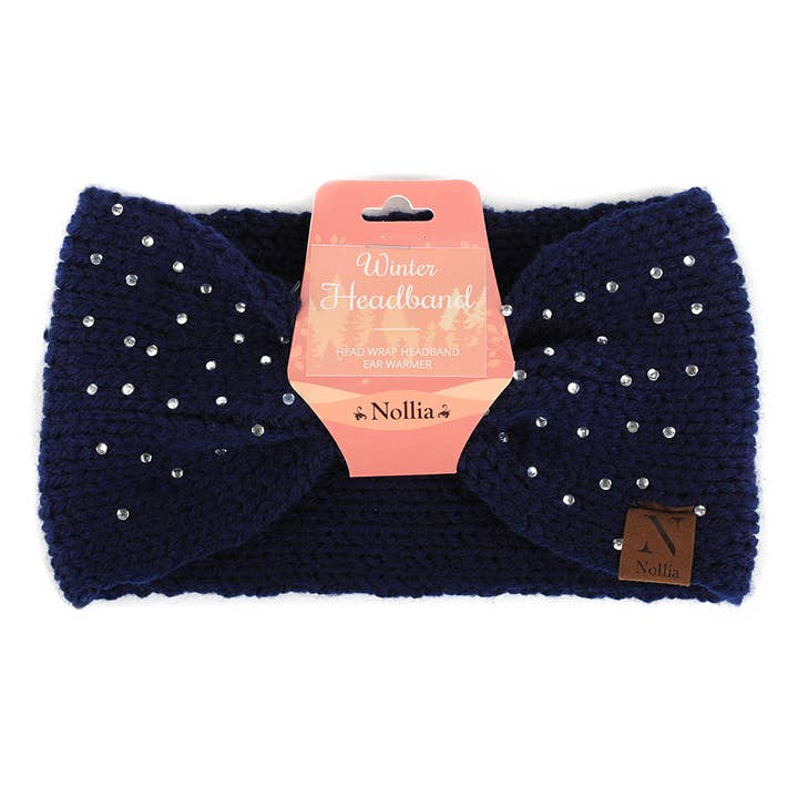 Selini New York - Wholesale Fashion Headband - Women's - Women's Rhinestone Knotted Knit Winter Headband Ear Warmer4