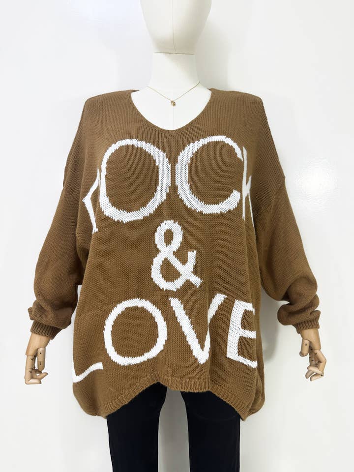 ZAFA PARIS - Venta al por mayor Jersey de punto - Mujer - 21F15H38-ROCK LOVE-JERSEY ROCK LOVE DE TALLA GRANDE