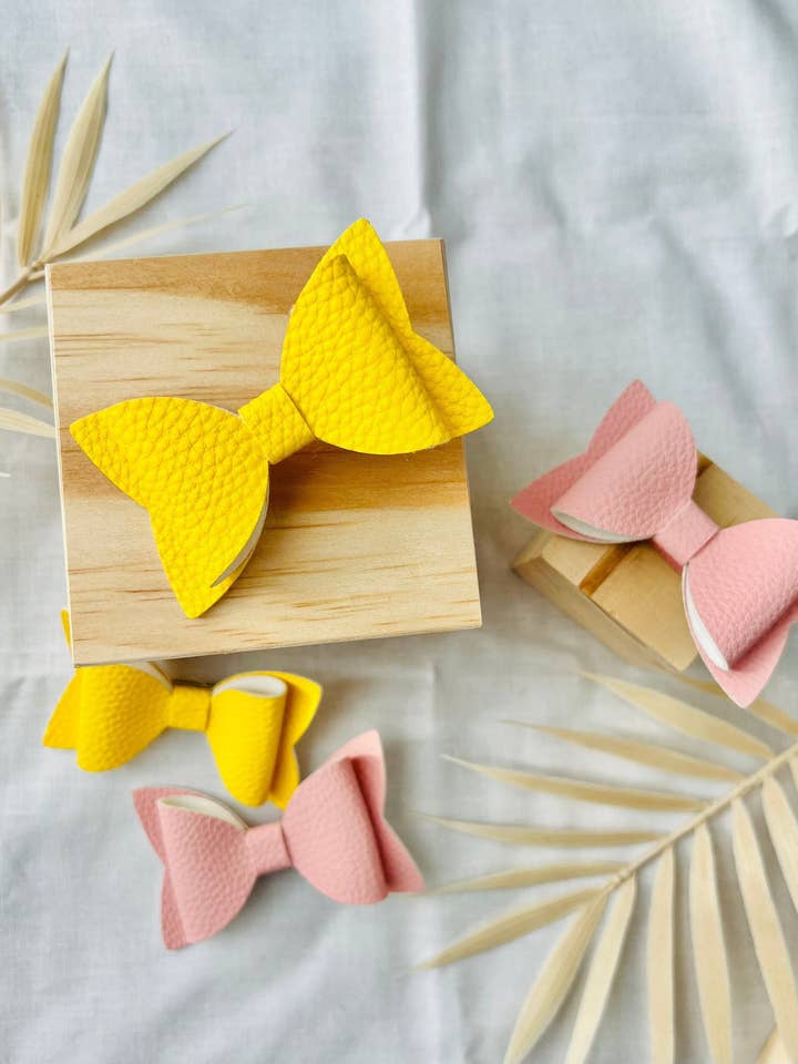 Mat hårbue, lyserødt og gult hårtilbehør, pastel for engroshandel hos Lavender Avenue