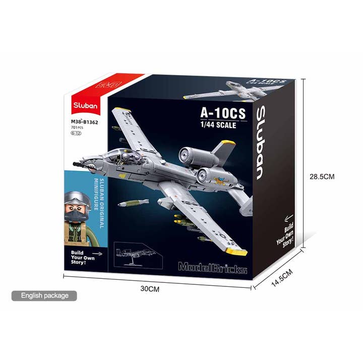 Sluban North America - Wholesale Building Set - Kids - Sluban A-10 Warthog Fighter Jet Building block set - B13624