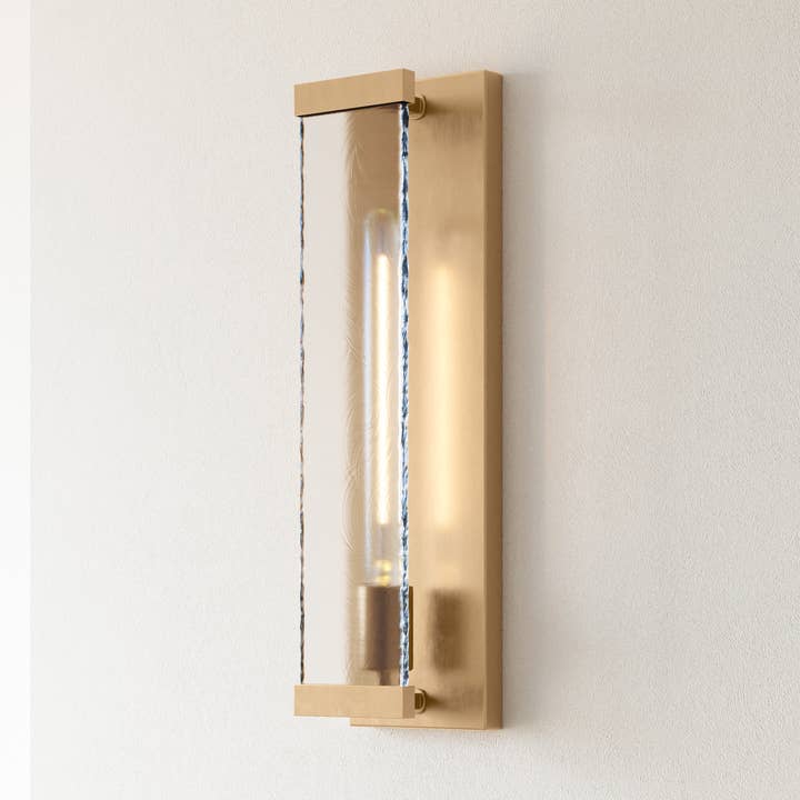 Wall Sconce Modern Adelman Gold Glass Shade 1-Light for wholesale by Brio Lighting