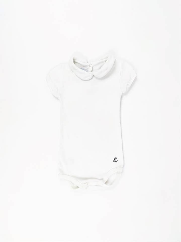 Body elegante Petit Bateau com gola Peter Pan por atacado de Mademoiselle Bébé