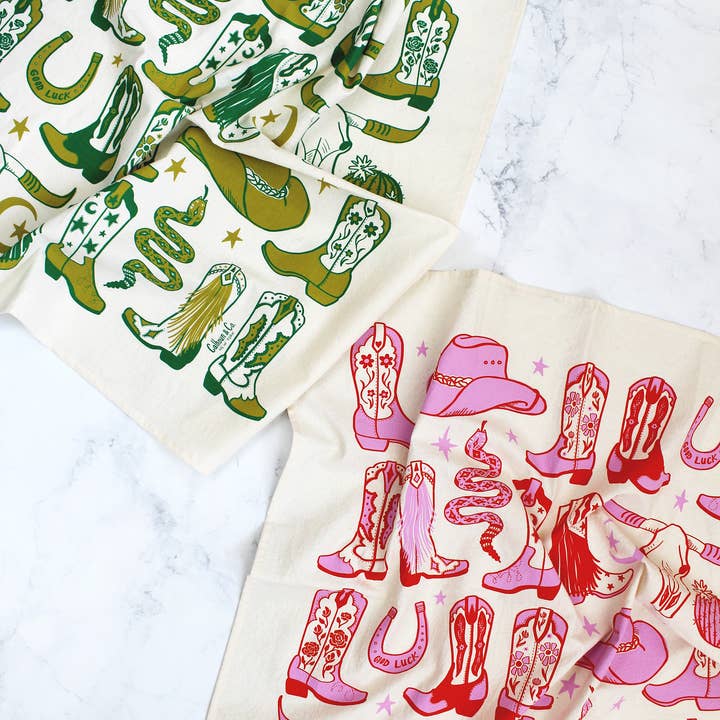 Calhoun & Co. – wholesale Tea towel – Howdy Cowgirl! Boots Tea Towel9