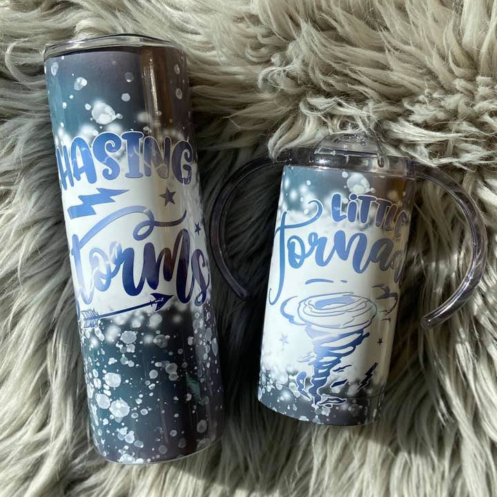 Conjunto de copo Mini & Me Chasing Storms pequeno tornado por atacado de Antisocial Designs