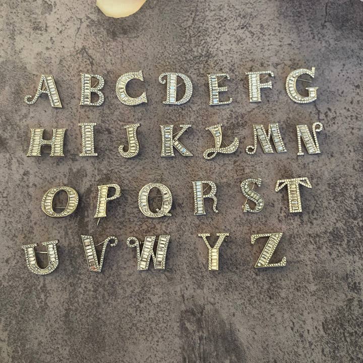 CrystaI Initial A to Z and Bride Pin/ Clips 26 Letter for wholesale by DrifWoo