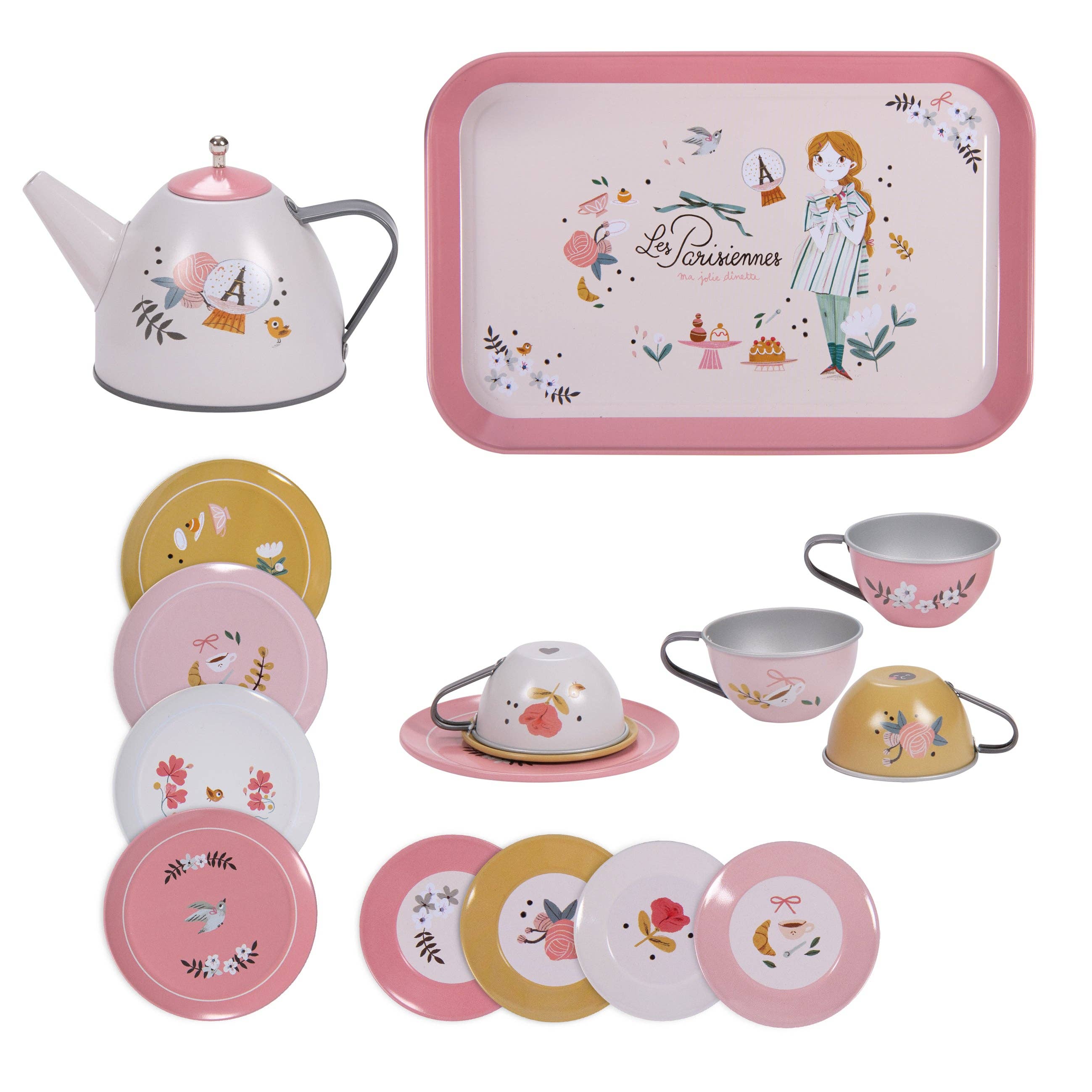 Speedy Monkey - Wholesale Toy Set - Kids - Suitcase - New Tea Party Metal Set The Parisiennes2