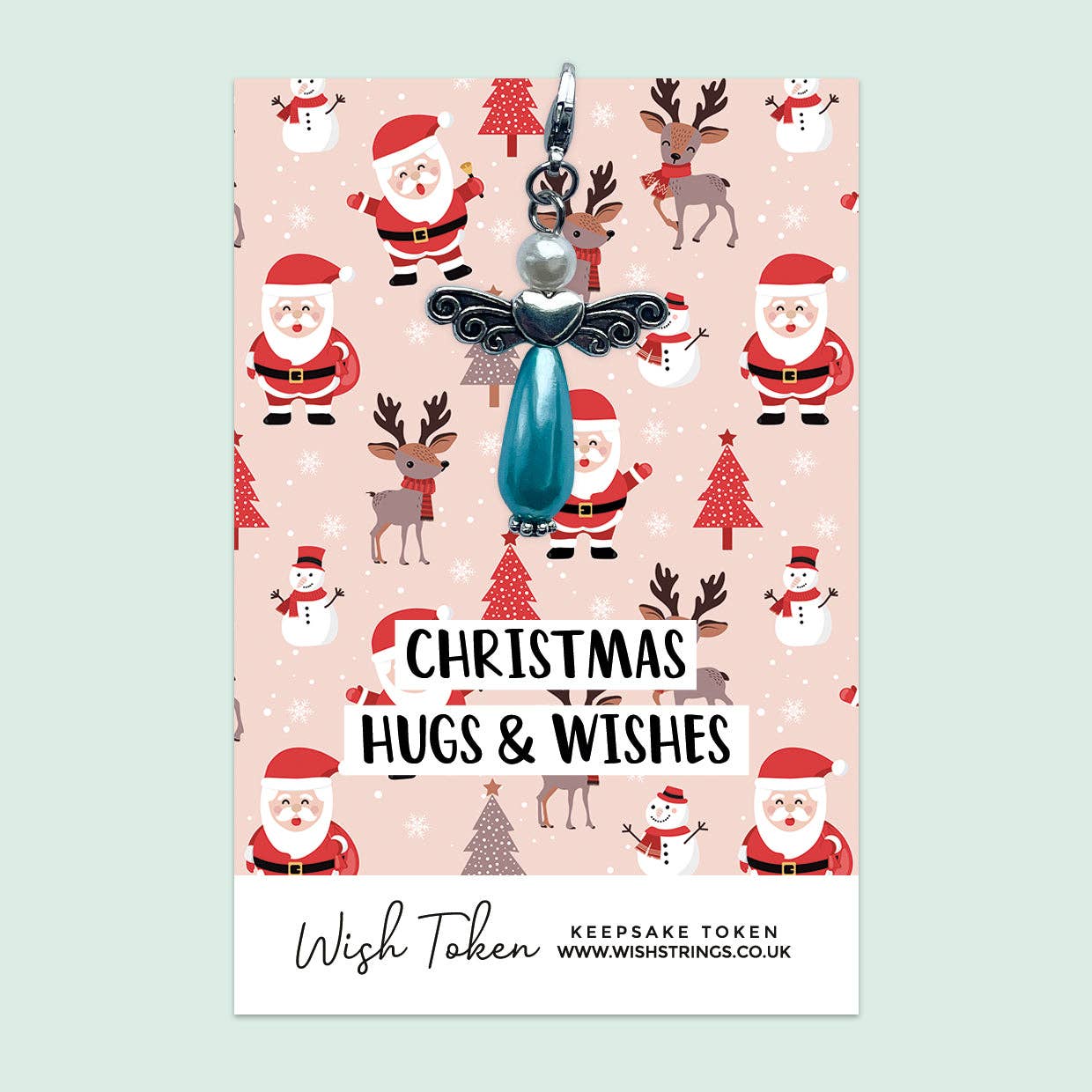 WishStrings - Wholesale Keepsake Coin/Token - Christmas Hugs & Wishes -  Wish Angels, Clip on Keepsake | J3770