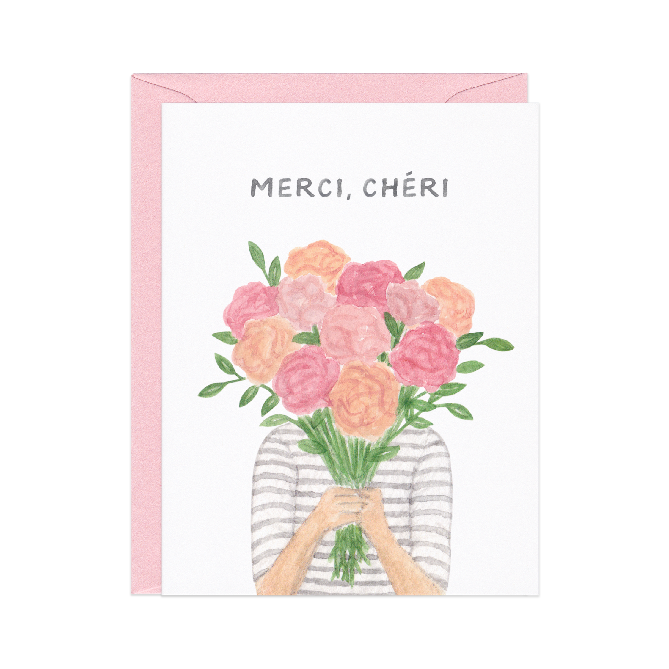 Amy Zhang - Wholesale Thank You Card - Merci Cheri — French Floral Thank You Card1