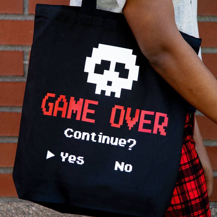 GAME OVER - Lærred muletaske for engroshandel hos Geekish Gifts