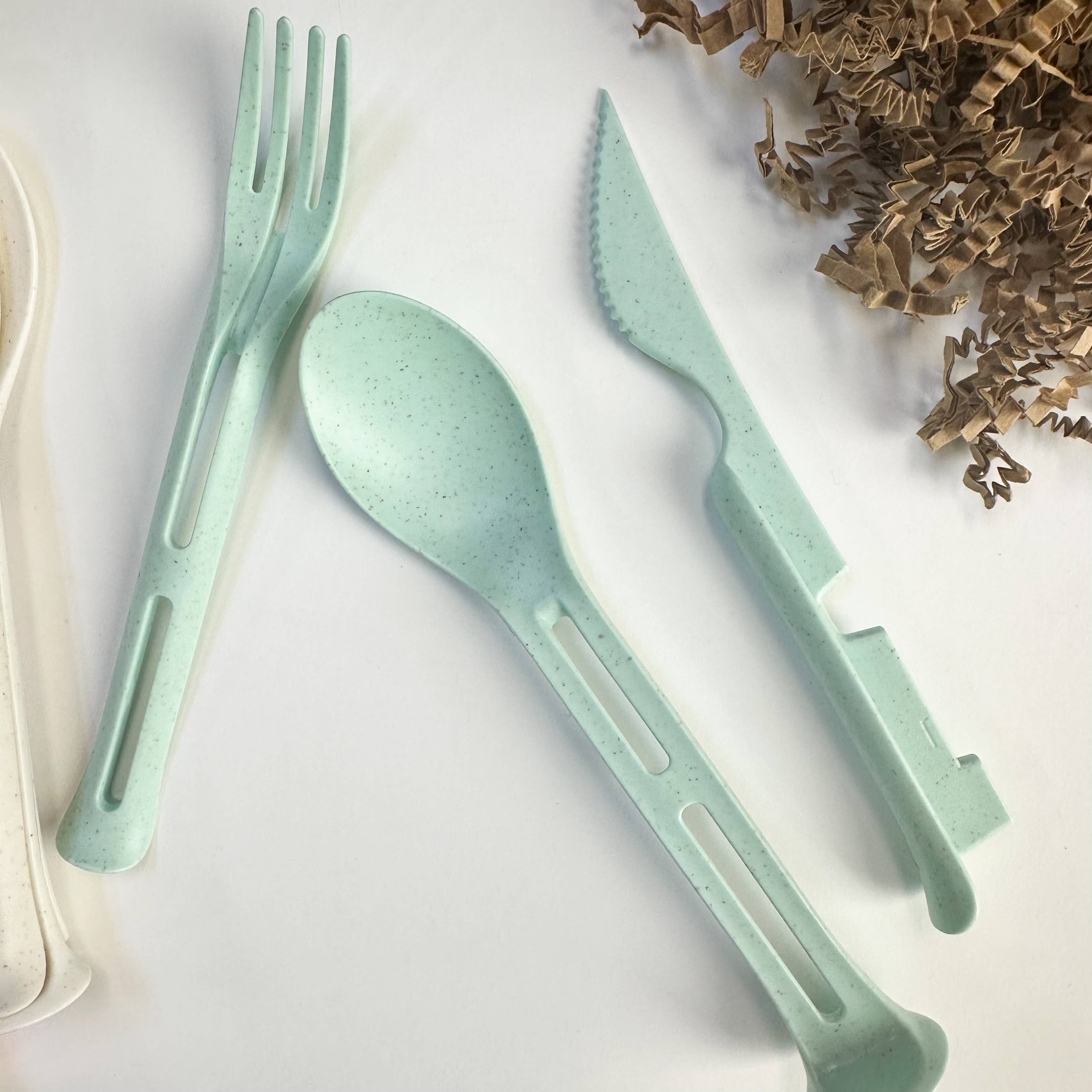 Smile Boutiques - Wholesale Assorted Cutlery Set - Eco-Friendly Wheat Straw Cutlery Set 5