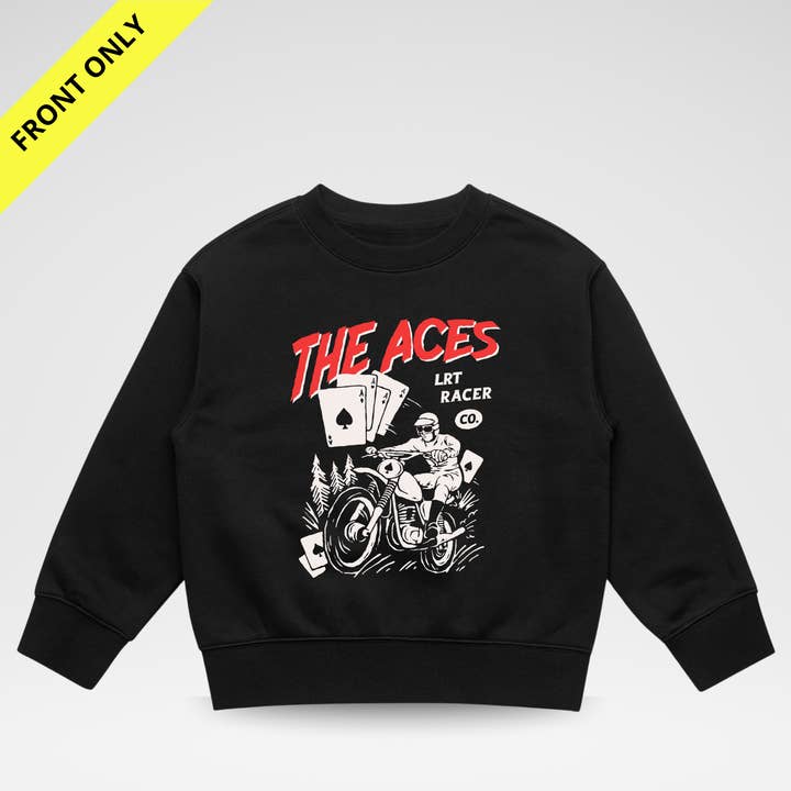ACES CREWNECK - FRONT ONLY for wholesale by Little Rad Things