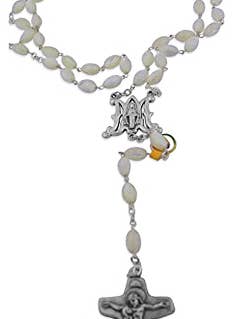 Mother of Pearl Deluxe Catholic Rosary for wholesale by Village Gift Importers