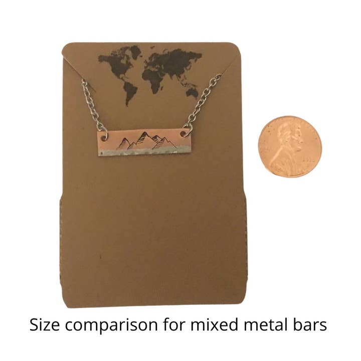 Jamie Haley Designs – Engroshandel Halskæde med vedhæng – Blandet metal kobber bar halskæde - lejrbål sæson