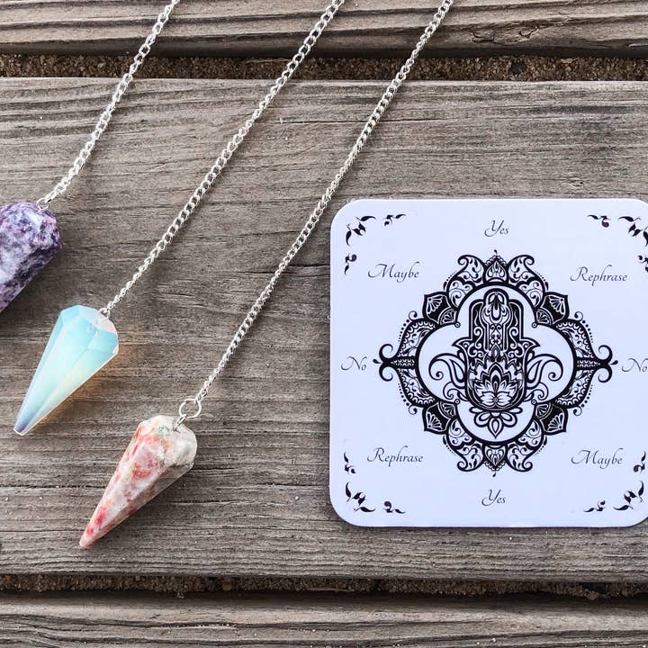 Mindful Intentions® - Wholesale Meditation Supplies - Lepidolite Pendulum with Pendulum Board & Instructions3