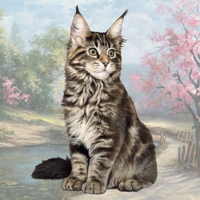 Maine Coon Square Coaster for wholesale by E&S Pets