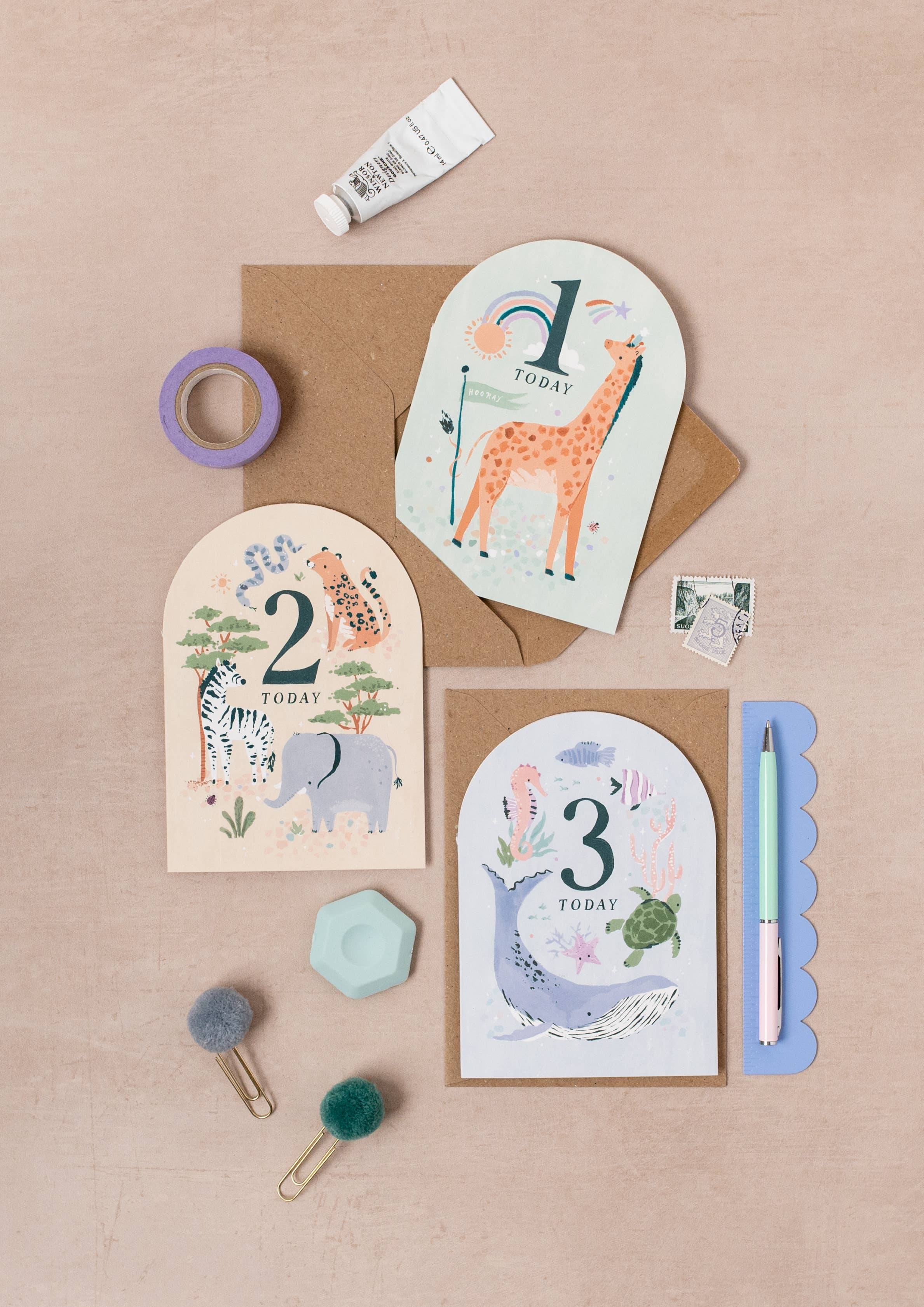 Sister Paper Co. – wholesale Birthday card – Age 1 Birthday Card | Milestone Age Cards | Baby Cards4