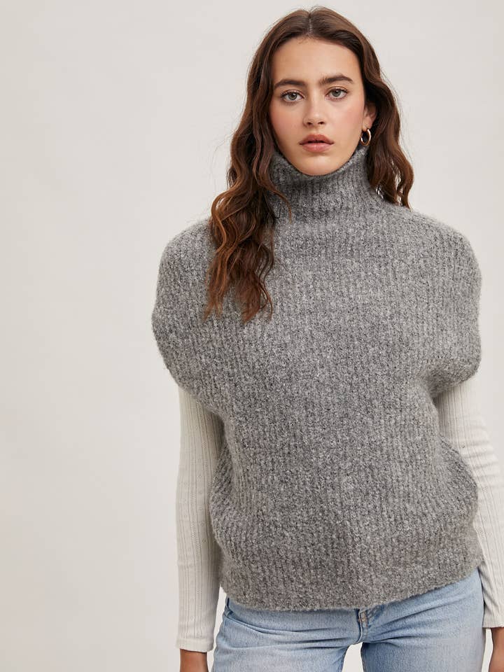 Bluivy - Wholesale Sweater Vest - Women's - TURTLENECK KNIT SWEATER VEST