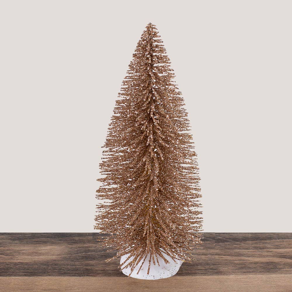 Factory Direct Craft – wholesale Artificial Christmas tree – 6" Gold Glittered Bottle Brush Tree0
