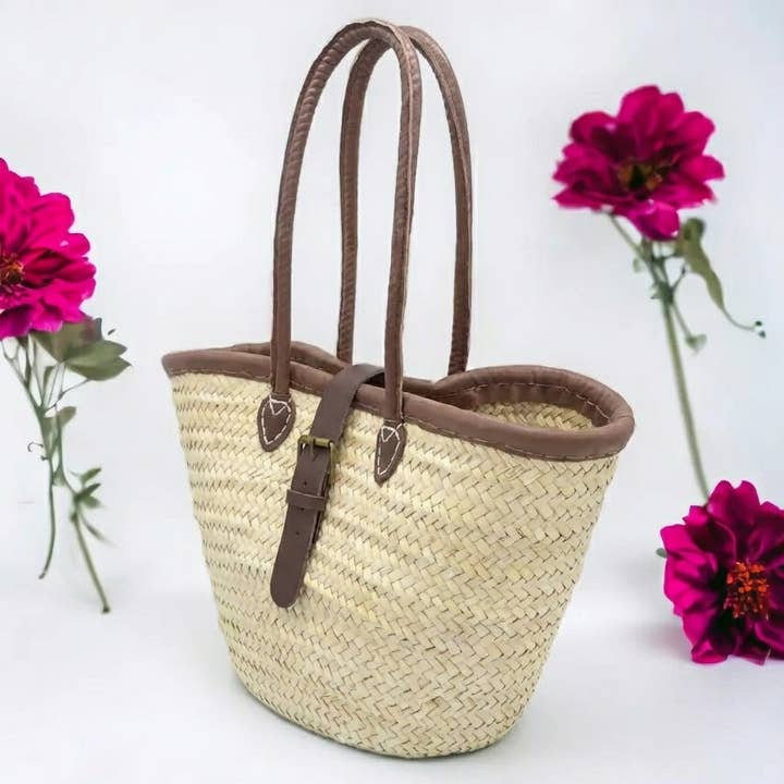 Panier French Market en cuir, panier à boucle pour la vente par Melecraft