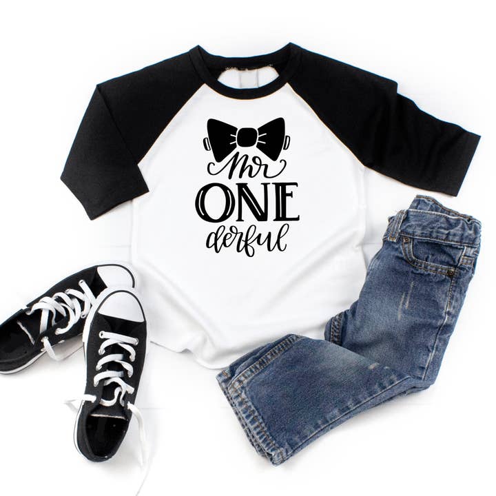 First Birthday Shirt for Boys, Mr. Onederful for wholesale by Bump & Beyond Designs