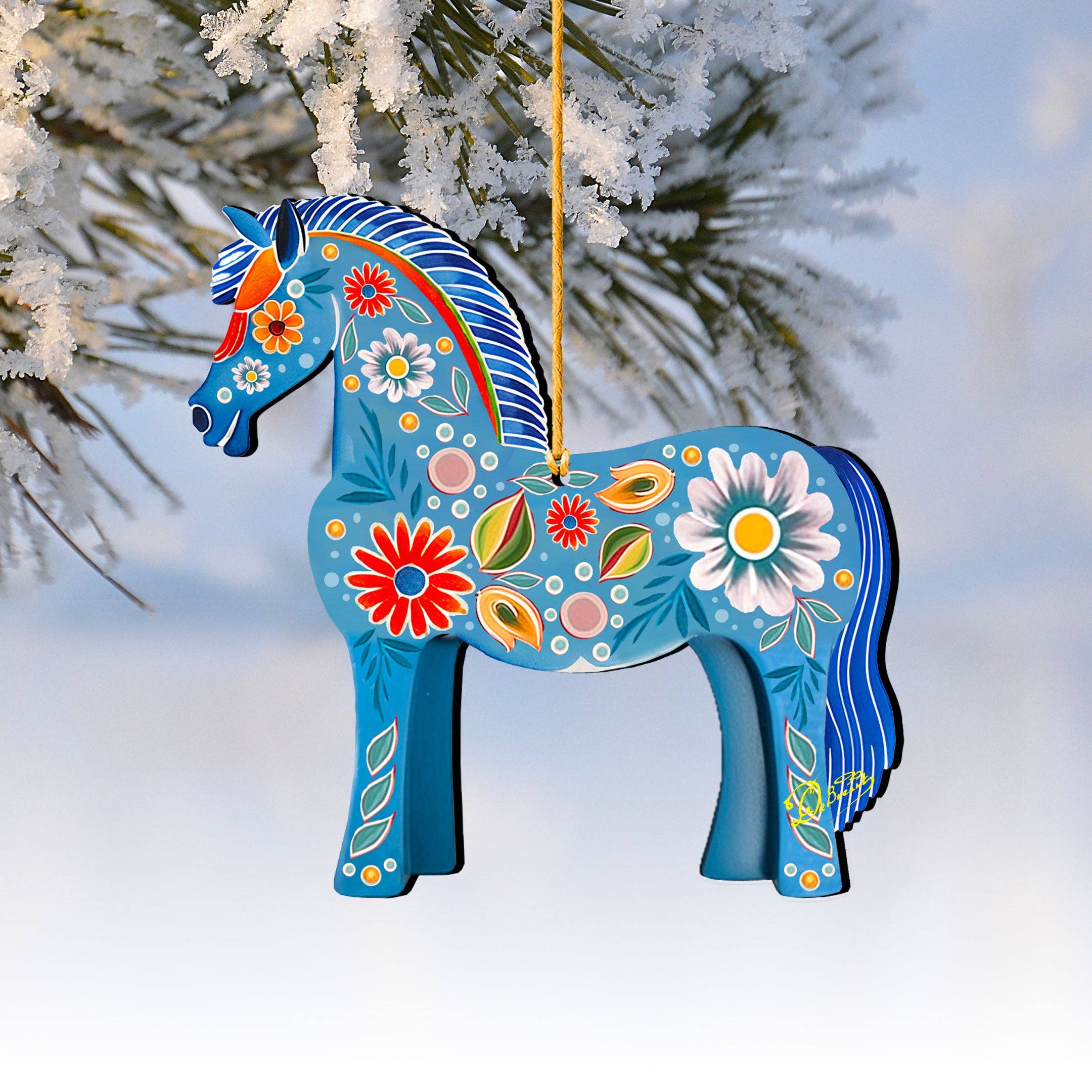 Designocracy - Wholesale Ornament - Danish Horse Decorative Wood Ornaments GDebrekht Love Family0