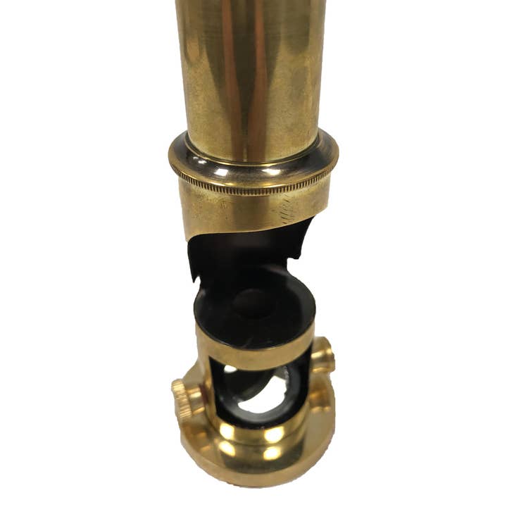 Madison Bay Co. - Historical Home Decor Reproductions - Wholesale Decorative Tabletop Object - 6-3/4" Portable Polished Brass Field Microscope