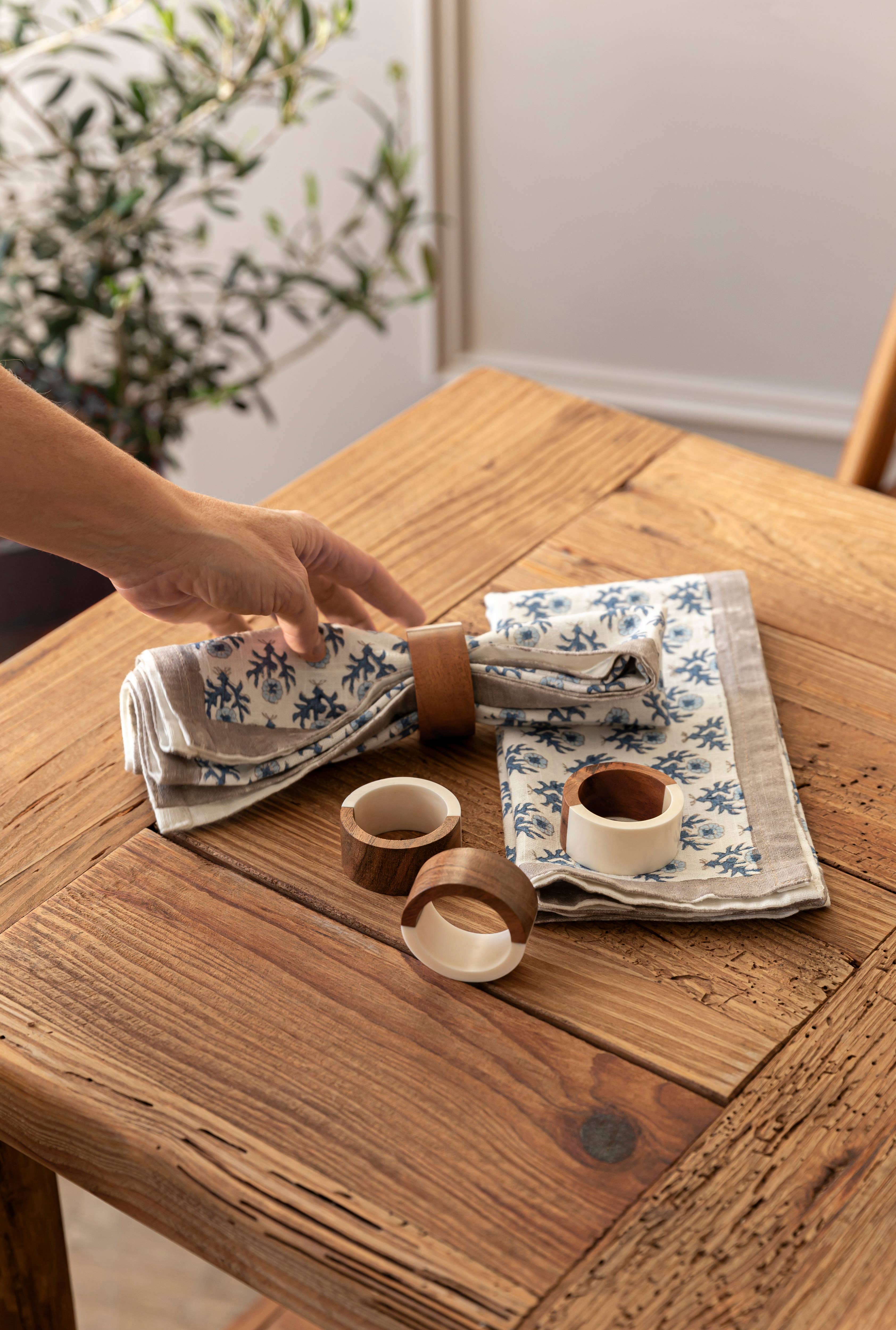 over&back - Wholesale Dinner & Cloth Napkin - Artisan Hand-Blocked Cloth Napkins – 100% Cotton – Set of 4 30