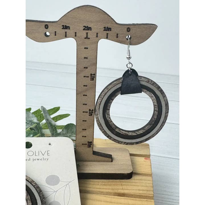 Truly Olive - Vente Boucles d'oreilles pendantes - Boucles d'oreilles créoles bohèmes en bois3
