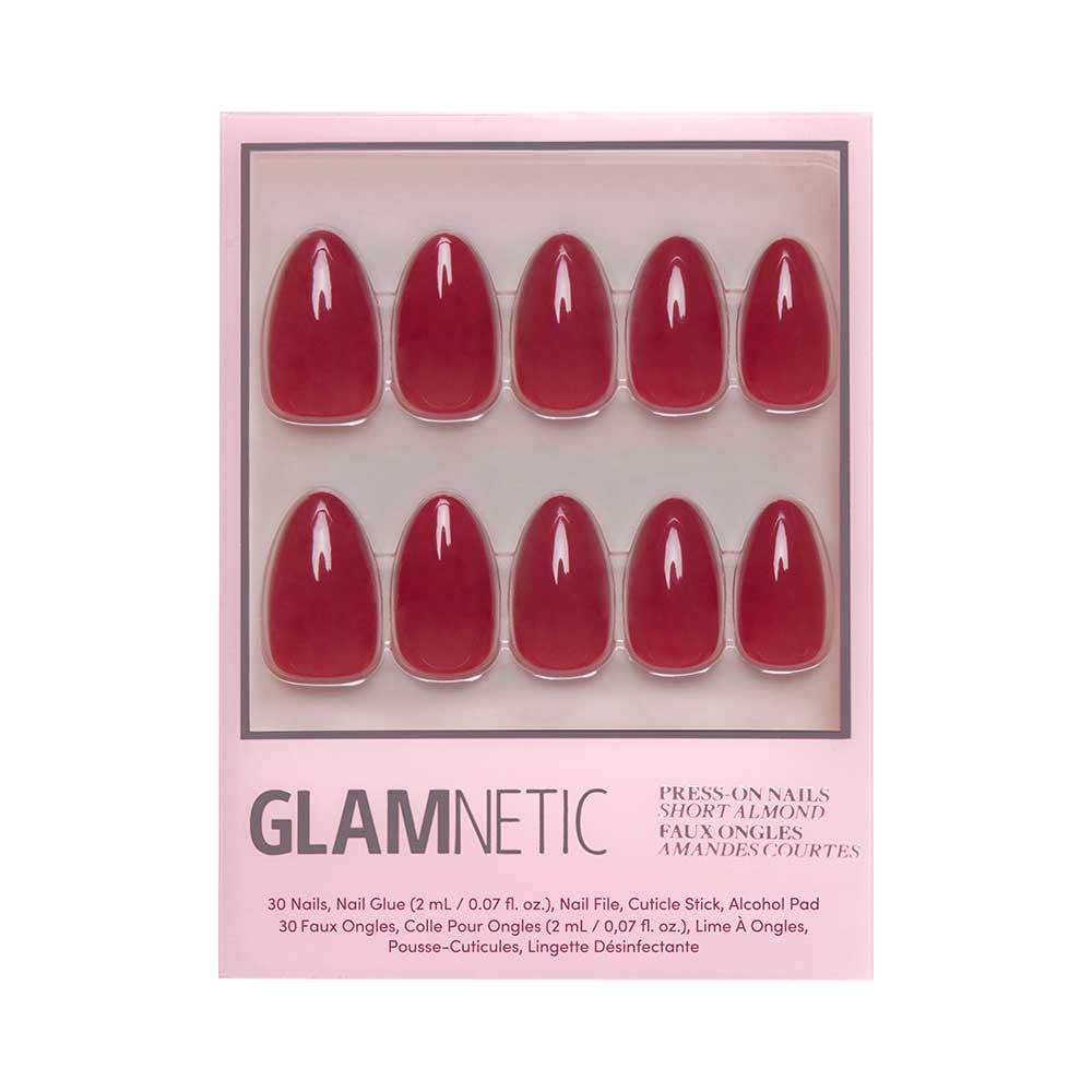 Glamnetic - Wholesale Press-On/Fake Nails - Classic Red Press-On Nails | Short Almond Holiday SolidNails1