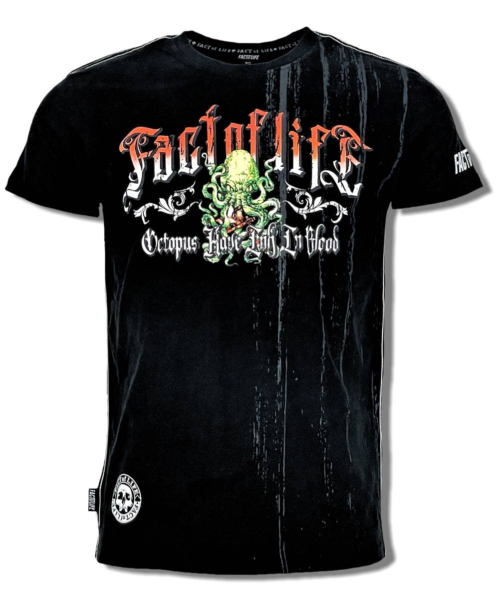 Fact of Life - Wholesale Screen Printed T-Shirt - Men's - Fact of Life T-shirt “Ink Octopus” TS-48 black1