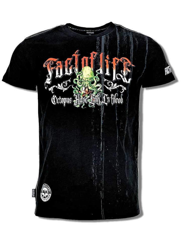 Fact of Life - Wholesale Screen Printed T-Shirt - Men's - Fact of Life T-shirt “Ink Octopus” TS-48 black1