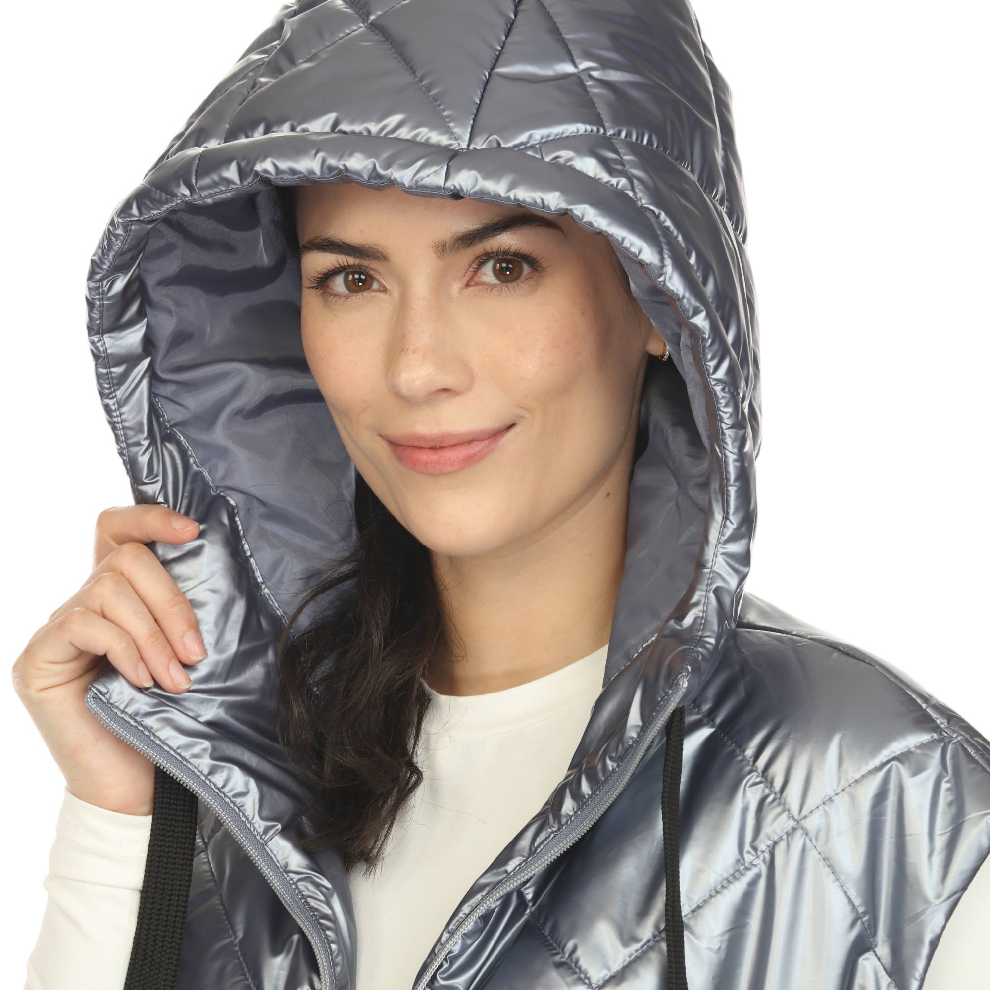 WHITE MARK – Großhandel Oberbekleidungsweste – Damen – Damen Metallic Lange Steppweste14
