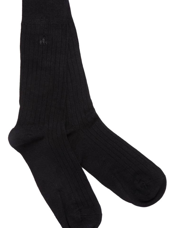 Swole Panda - Wholesale Socks - Men's - Jet Black Bamboo Socks (3 pairs) - Men's