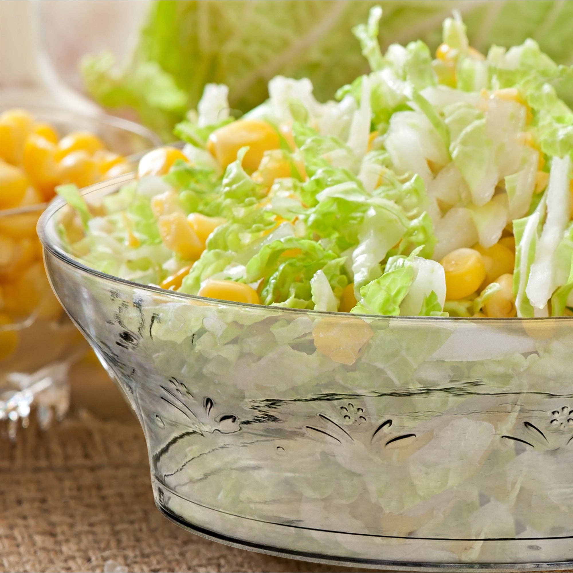 Smarty had a Party - Vente Assiette jetable - 240 bols à soupe ronds en plastique transparent à motif floral de 10 oz.6