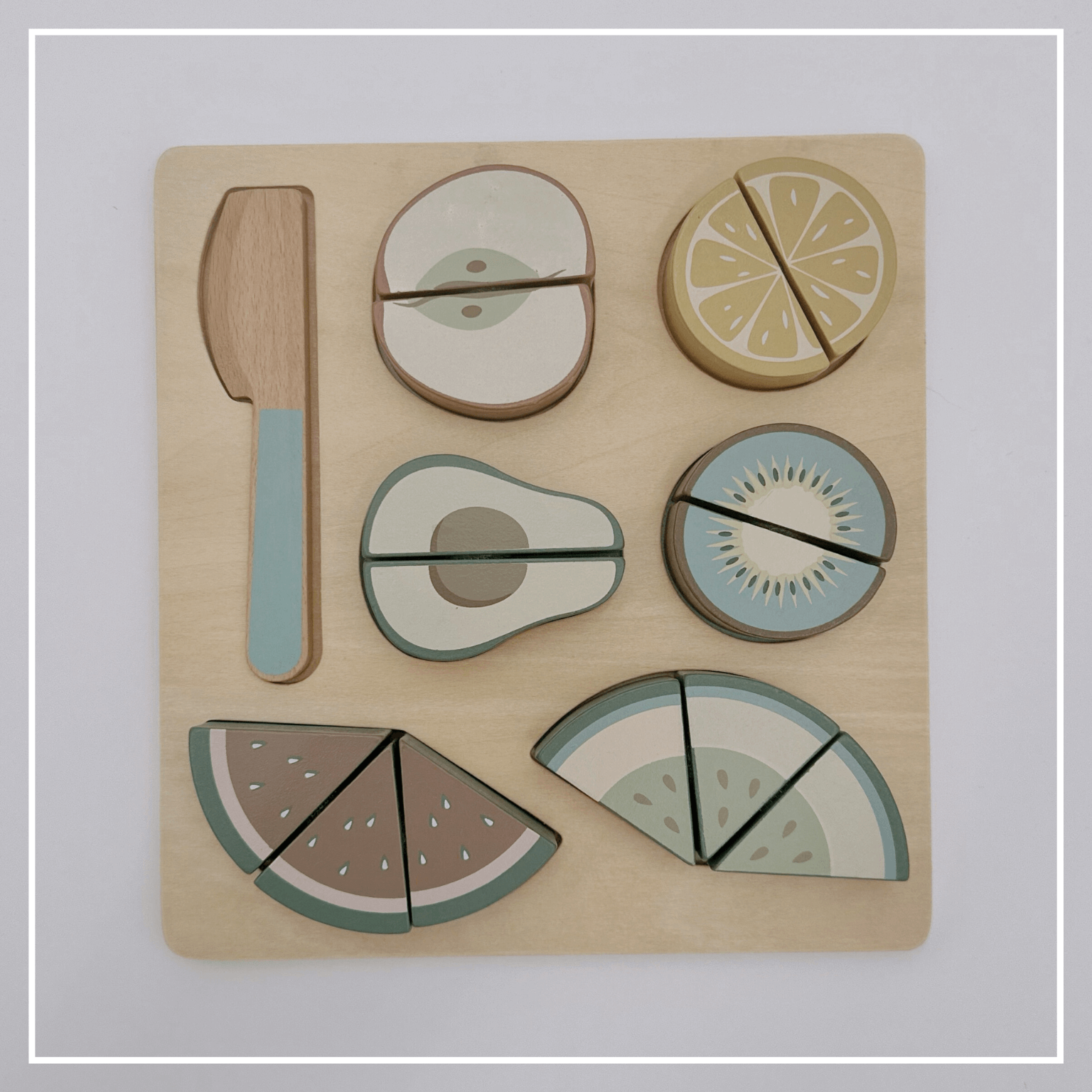 OmaOmaOma! Montessori Educational Wooden Toys for Kids - Wholesale Puzzle - Kids - Wooden Fruit Cutting Puzzle - Velcro Play Food Set Ages 18m+3