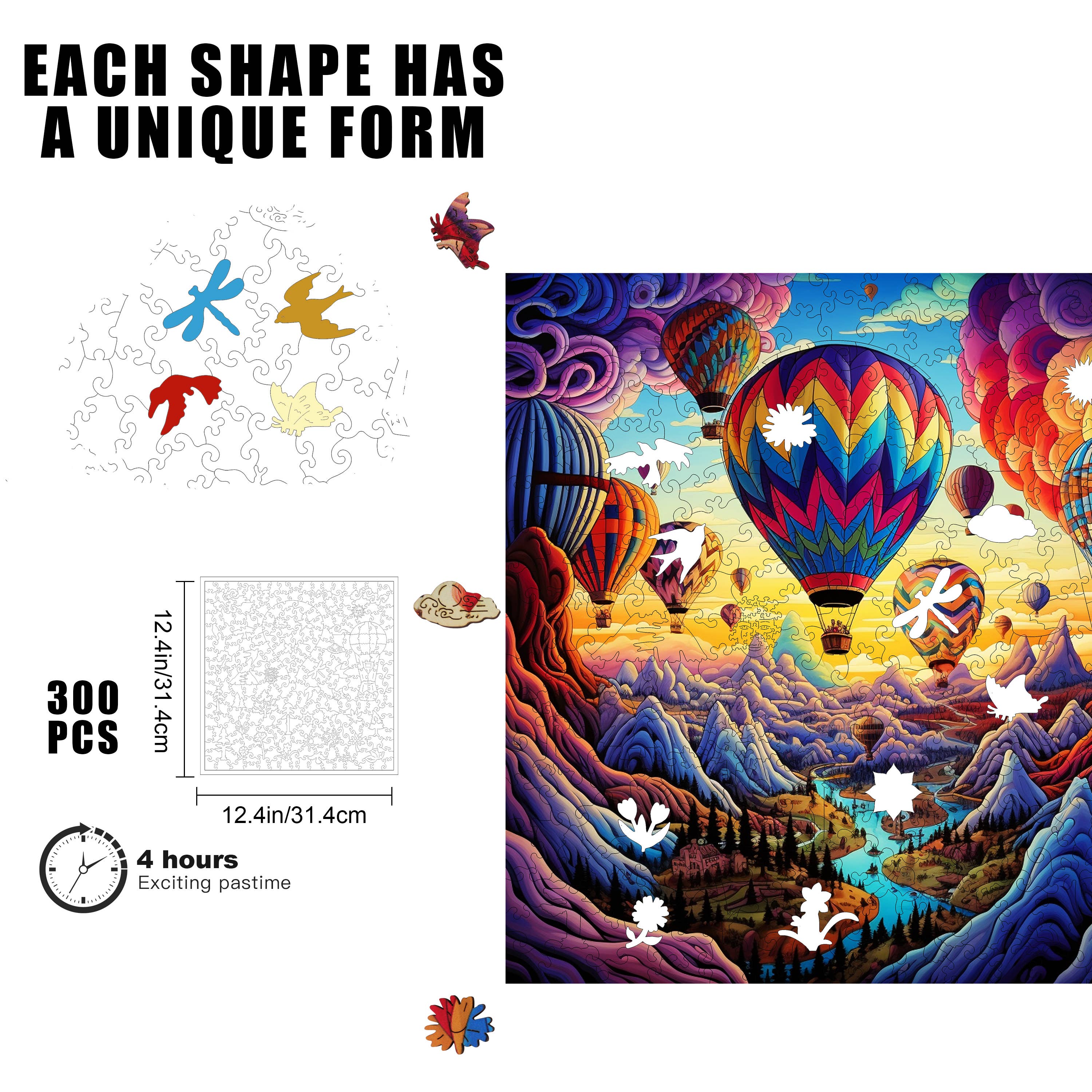 Trippy Puzzle Co – Großhandel Puzzle - Erwachsene – Rainbow Ride Holz-Puzzle 300 Stück2